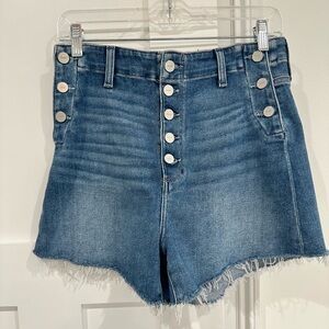 Paige Sarah Longline high waisted cut off shorts